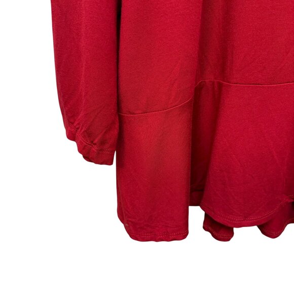 Susan Graver Weekend Red Turtleneck Tunic Plus Size 2X Petite Holiday Christmas - Picture 6 of 7